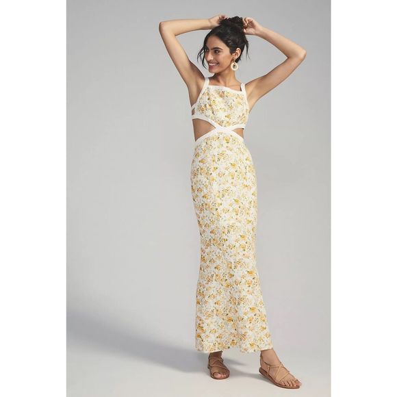 Anthropologie Significant Other Sleeveless Floral Maxi Dress